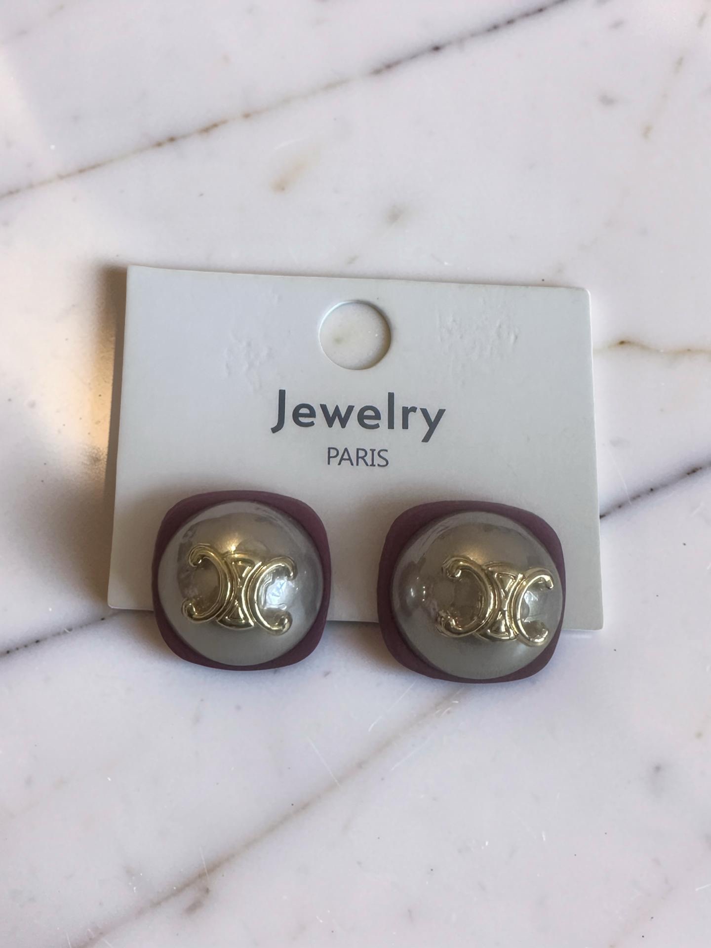 Monogram Pearl Studs
