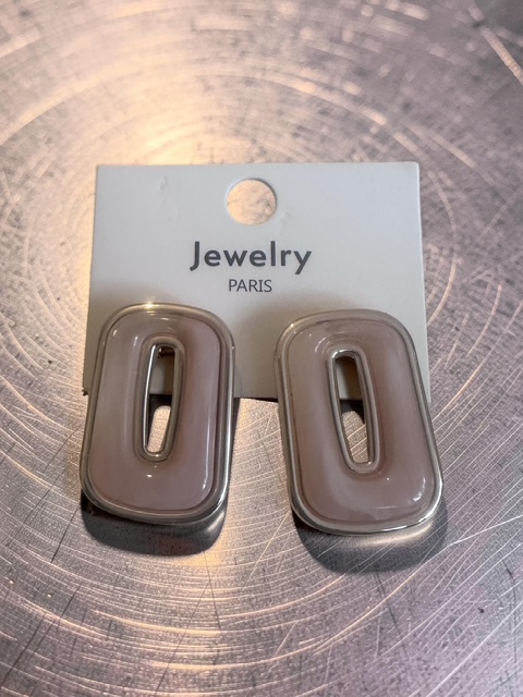 Nude Oval Statement Studs