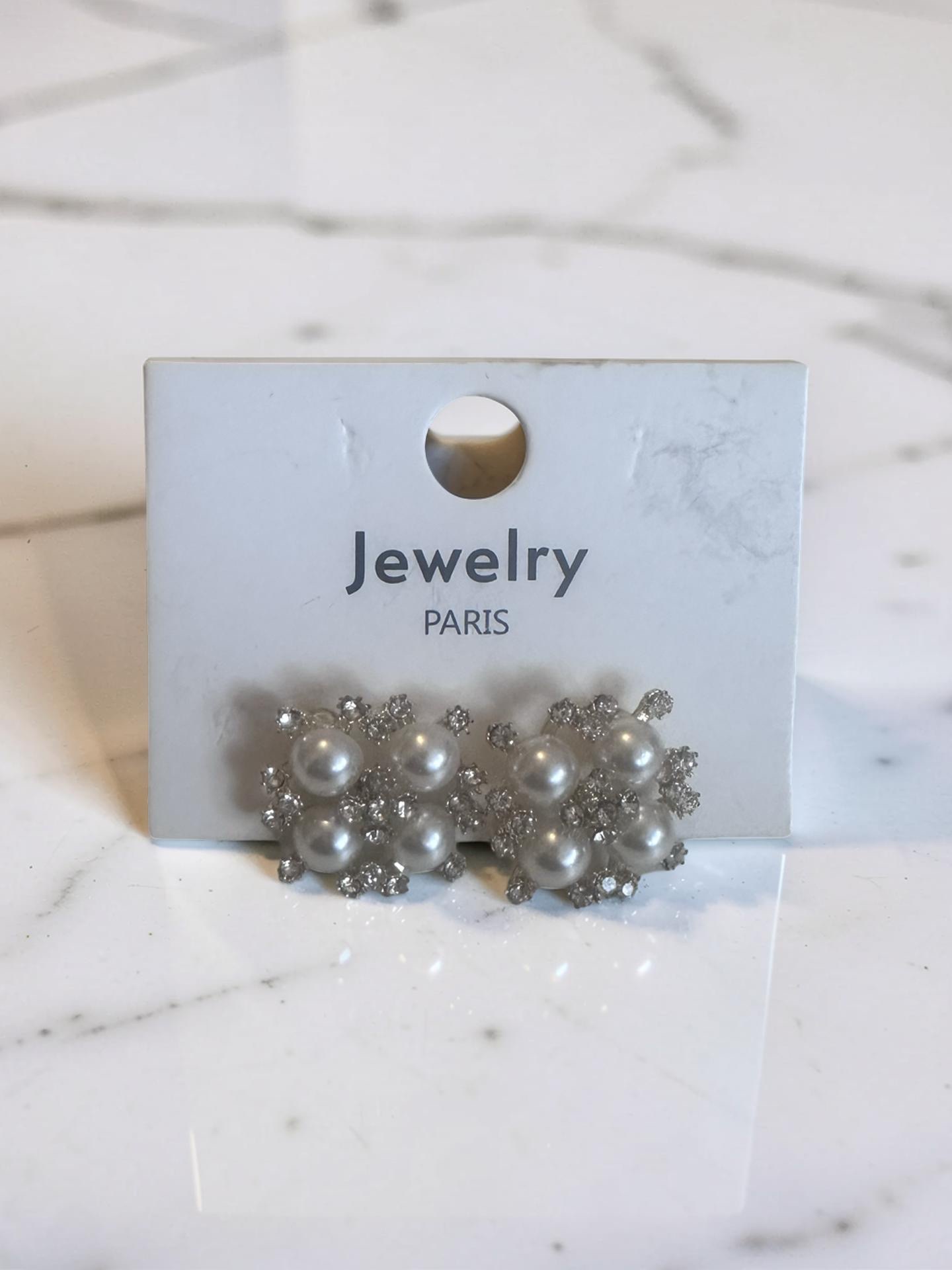 Pearl & Crystal Cluster Studs