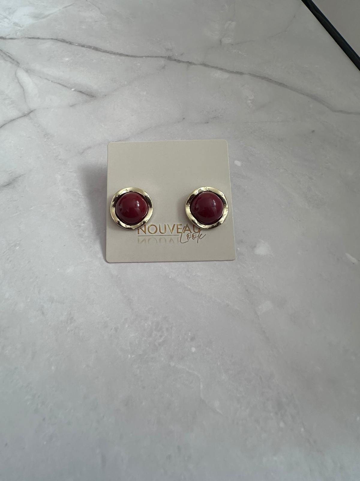 Ruby Cabochon Studs